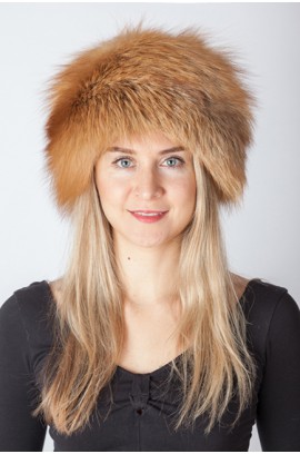 Red Golden fox fur hat